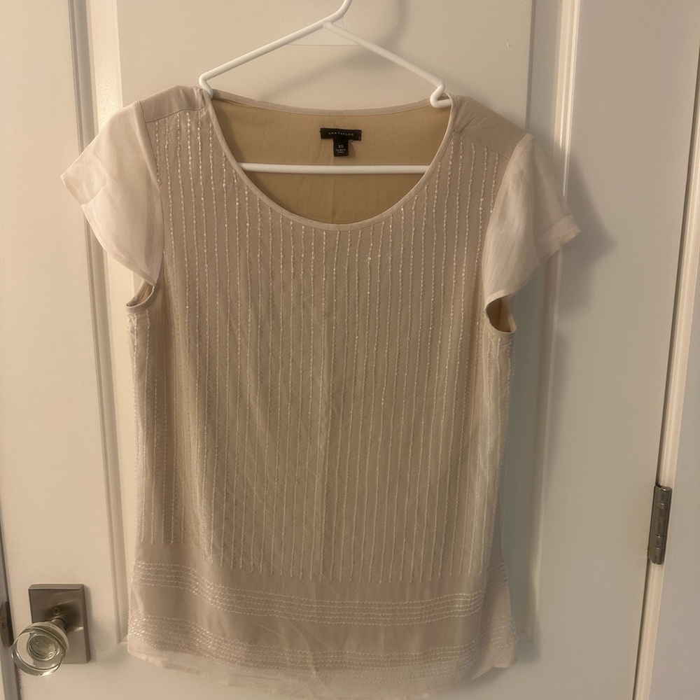 Ann Taylor beaded top size xs
